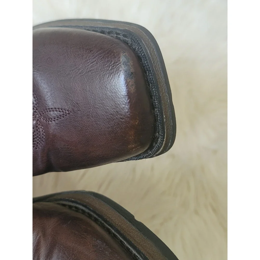 Durango Lil' Kid's Western Boots Size 5M Brown Texas Flag Star Square Toe BT246